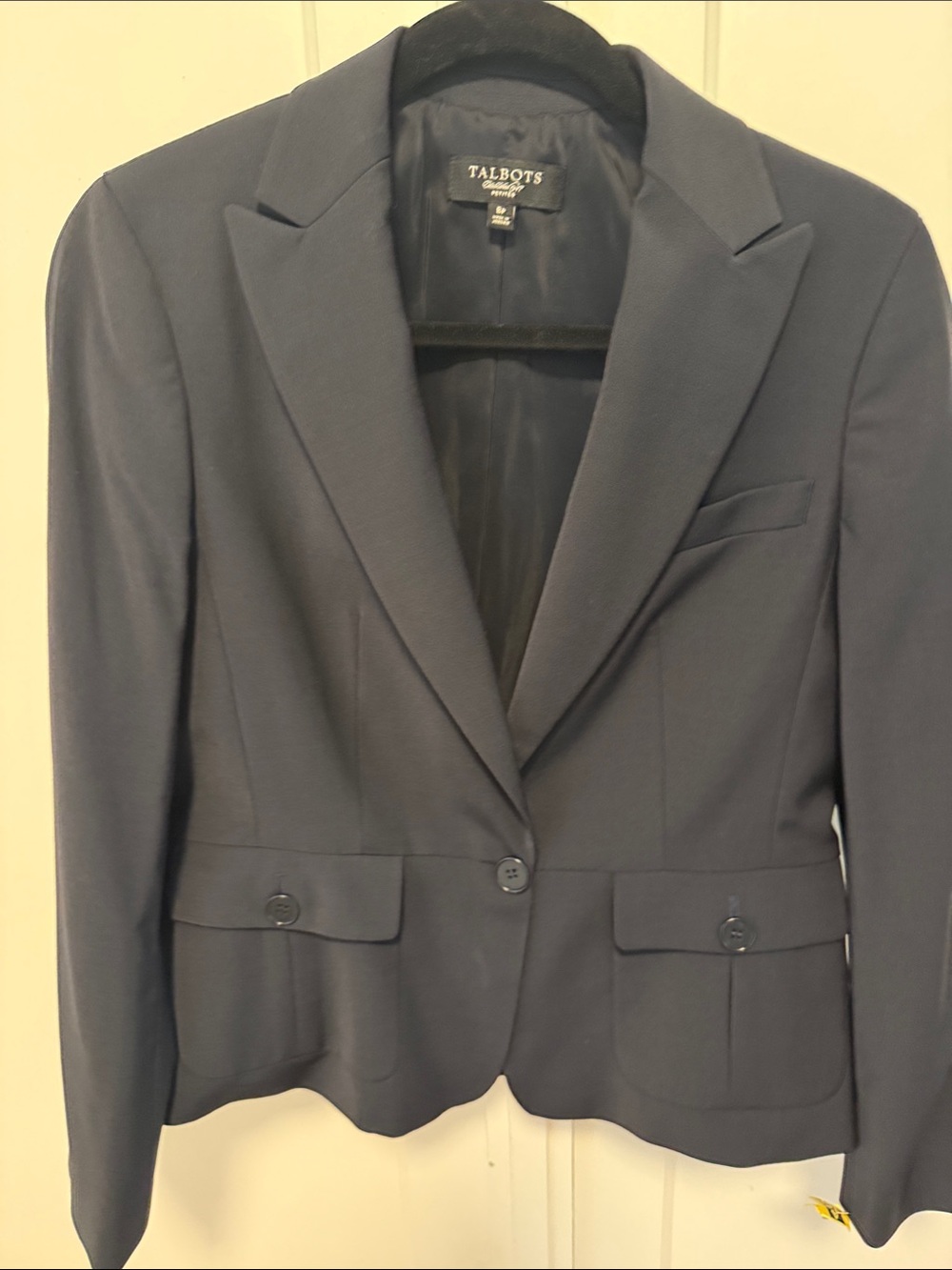 Talbots Black Single-Button Tailored Blazer